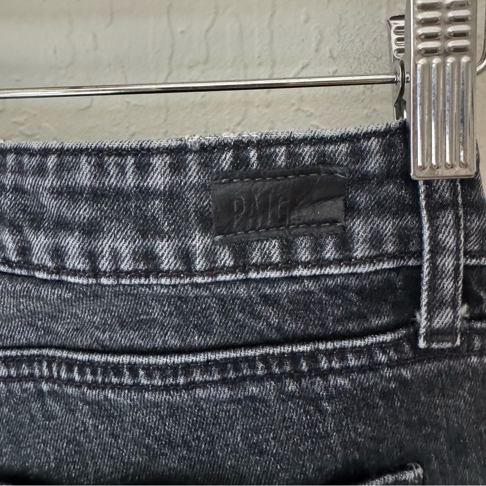 PAIGE Brigitte Fringe Trimmed Mid-Rise Slim Jeans Black Size 27 - Picture 11 of 16
